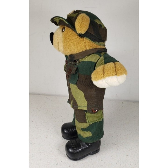 Vintage JJ Wind Patriot Bear U.S. Army Soldier Plush Toy 11"  Camouflage 1994 - Picture 7 of 14